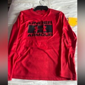 Kid’s Under Armour Bright Red Long Sleeve Tee